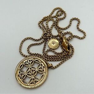 Michael Kors Rose Gold Logo Pendant Necklace